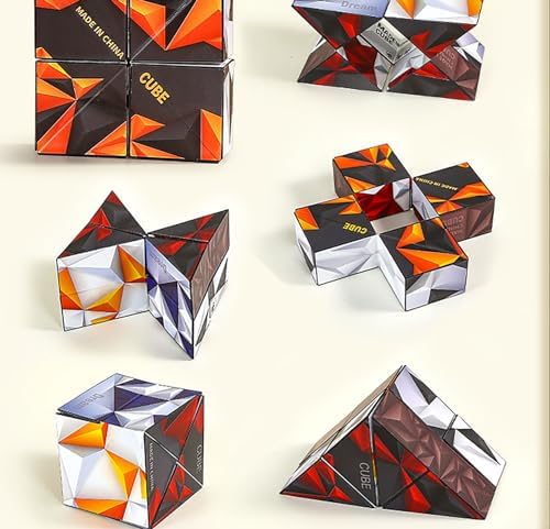 Magic Cube 2 in 1 Set Puzzle Brain Teasers Toy Geometric Brain Teaser Puzzles Geometry 3D Logic IQ Games Puzzle Cubes for Kids and Adults (Diamond) - Image 4