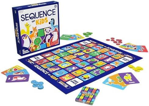 Jax SEQUENCE for Kids -- The 'No Reading Required' Strategy Game by Jax and Goliath, Multi Color, 11 inches (2-4 players) (Packaging May Vary) - Image 2