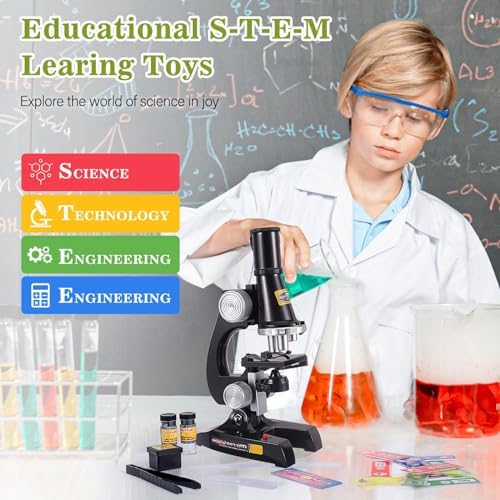 Little World Kids Microscope with LED Light - 100X/400X/1200X Magnification - Image 4