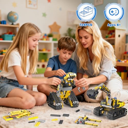 5-in-1 Remote Control Robot Building Kit, 724 Pcs Buildable Model Engineering Toys, No Coding Needed, Creative Ideal Gift for Boys Girls Kids Ages 8 9 10 11 12 13 Year Old - Image 4