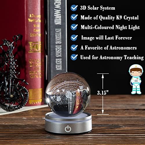 IFOLAINA 3D Solar System Crystal Ball Model Gift Space Astronomy Gift - Image 2