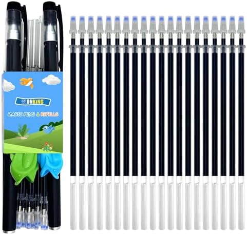 Monking 20 Pcs Magical Pen Refills for Reusable Practice Copybook, Drawing by Monking