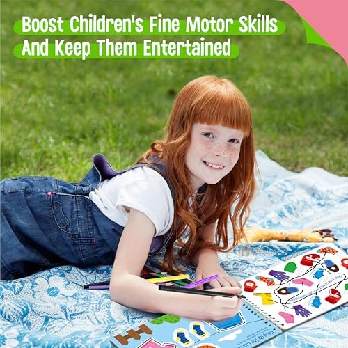 Tracing & Pen Control Pad for Kids, 30 Pages Reusable & Erasable Handwriting & Drawing Practices, Alphabet ABC and Number 123 Tracing Workbook Educational Montessori Tool for Autism, Toddlers 3-5 - Image 5