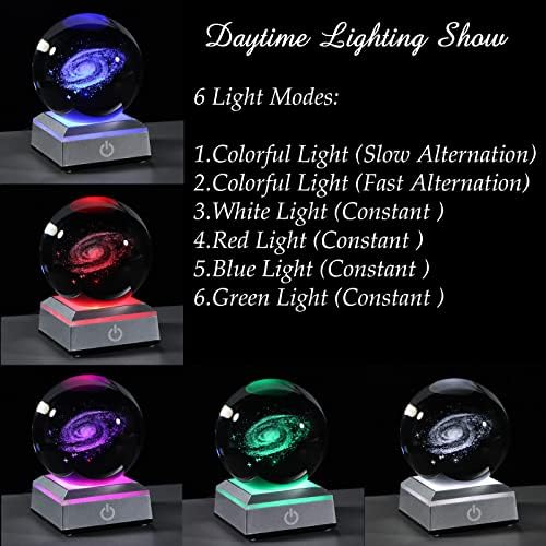 Qianwei 3D Galaxy Crystal Ball Space Astronomy Science Gift Room Decor Lamp - Image 3