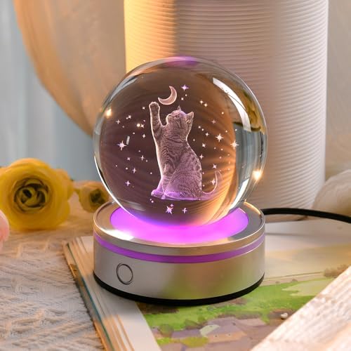 Cat Gifts for Women 3D Cat Crystal Ball - Image 2