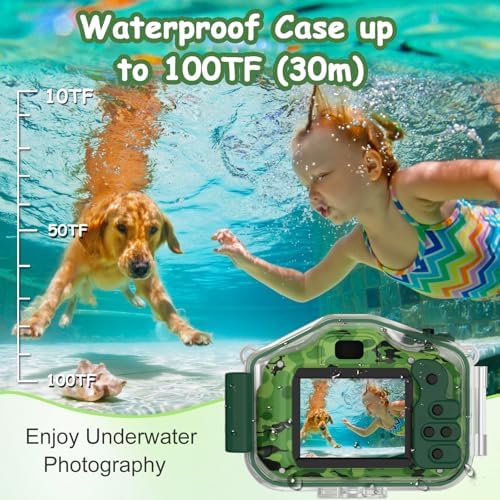 DEKER Kids Waterproof Camera, Underwater HD Digital Camcorder, Green - Image 2