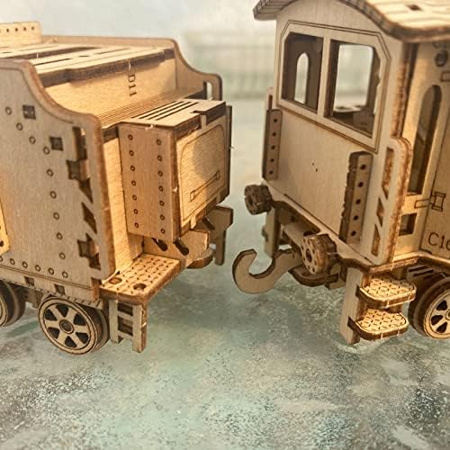 Express Train - DIY 3D Wooden Puzzle Model Kit - Laser Cut Wooden Puzzle Craft Kit, Brain Teaser Educational Building Model Toy for Kids -Mechanical Train Model Kits - Image 2