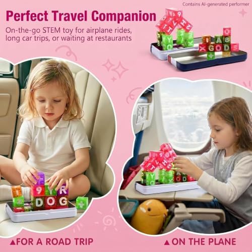 Magnetic Alphabet Blocks Letters Numbers 40pcs Travel STEM Kids 3-8 - Image 5