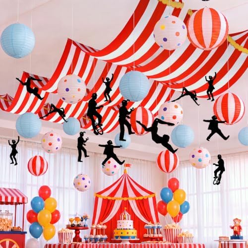 40 Pcs Circus Ceiling Party Decoration, Carnival Clown Hanging by Relaxgiant