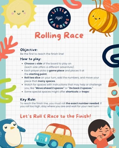 Rolling Race – Math Board Game for Kids Ages 4+, Fun Addition & Subtraction Learning Game - Image 4