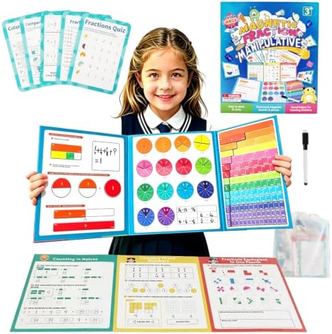 Extra Large Magnetic Fraction Educational Puzzle, Math Manipulatives by Peonfly
