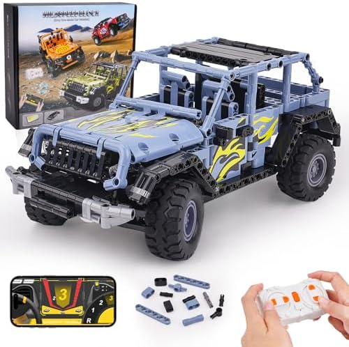 VERTOY STEM Remote Control Building Toys for Kids Ages 8-12 - RC Blue Off-Road Racing Car Kit, Educational Birthday Gift for Boys Girls 8 9 10 11 12 Year Old(715 Pcs) by VERTOY