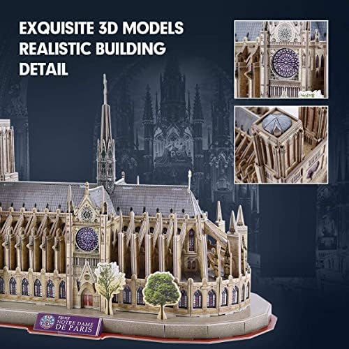 CubicFun 3D Puzzles for Adults Notre Dame de Paris Model Kits 128 Pieces, Puzzle for Kids Ages 8-14 Arts and Crafts Birthday Gifts for Kid Ages 8-12 - Image 3