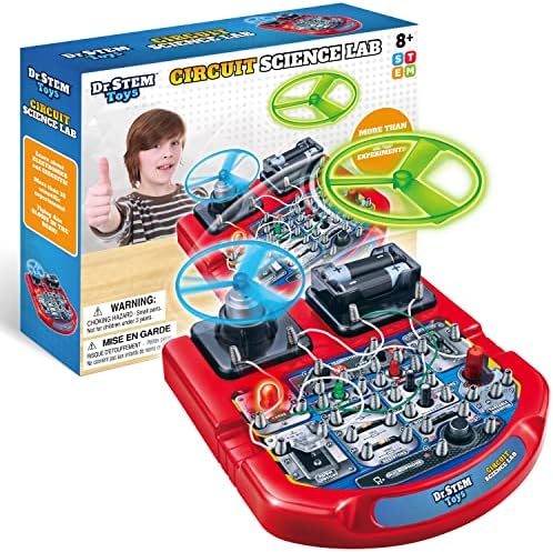 Dr. STEM Toys Circuit Board for Kids | Fun Educational Science Kit with Real Wires, LED Lights & a Fan that Actually Flies | Includes 18 Cool Science Experiments for Boys & Girls Ages 8 & Up by THiNAiRToys-DrSTEM