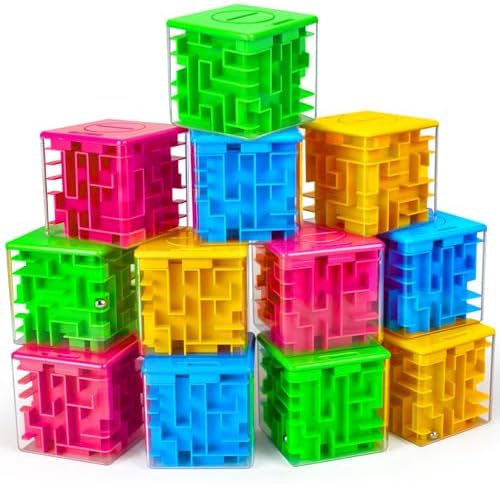 10 Pack Money Maze Puzzle Gift Boxes(4 Colors), 3D Mazes Magic Cube by TCVENTS