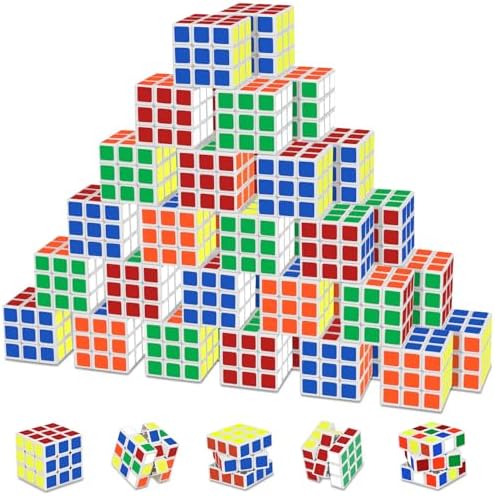 Mini Cube Party Favors for Kids: 80 Pack Magic Cube Party Puzzle Game Toys by Libay