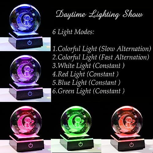 3d Astronaut Moon Crystal Ball Planets Space Decor Astronomy Science Gift - Image 4