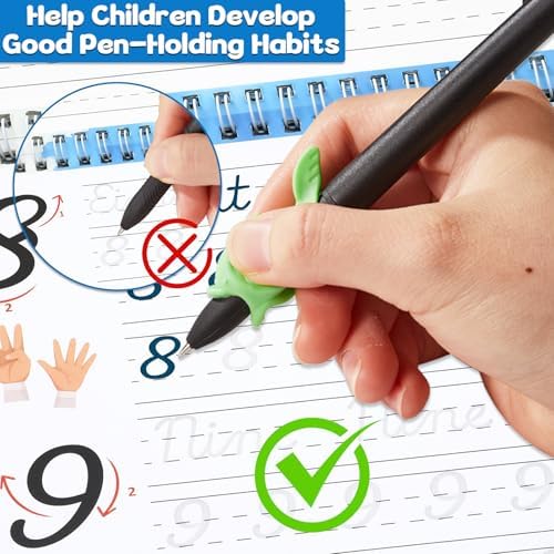 chiazllta 4 Pack Grooved Cursive Handwriting Practice Kit with Disappearing Ink Pens Magic Reusable Grooved Cursive Writing Workbooks Copybook for Kids (Poems&Number&Jokes Riddles&Inspiring Quotes) - Image 4