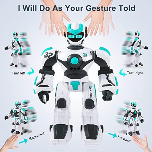 HPROMOT RC Robot Toy| Voice & Gesture Control| Walking Dancing Singing| Ages 6+ | Remote Gesture & Voice Control | Walks | Dances & Sings | Rechargeable | Educational Gift for Boys & Girls Ages 6+ - Image 3