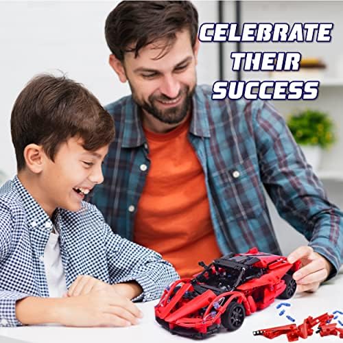 WISEPLAY Build Your Own RC Car Kit- 380PCS STEM Remote Control Car Building Kit - Great Building RC Gift for Your Kid - Image 4