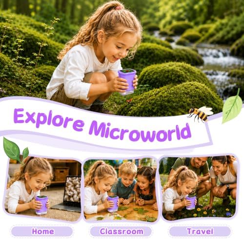 SEEKID Microscope for Kids 200-1000X, STEM Toy Science Kit for Kid(Purple) - Image 6