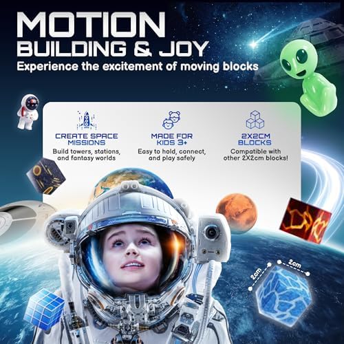 181-Piece Magnetic Building Blocks Set – STEM Toys for Kids Ages 3+ | Educational Space-Themed Magnetic Construction Kit with LED Light-Up Cubes | Sensory Gift Toy for Boys & Girls - Image 3