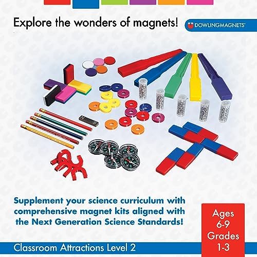 Dowling Magnets Classroom Attractions Comprehensive Magnet Lab: Level 2, Grades 1-3 (Ages 6-9). Classroom Magnets/Science Kit/STEM Kit/Kids Magnets for Classroom/Science Experiments. Item 731302. - Image 2