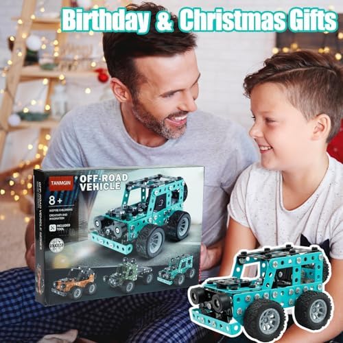 Erector Sets for Boys Age 8-12, Metal Model Car Kits for 14 and Up, TruckToy Building Sets, STEM Kits for Kids Ages 6-12-16 8-10-13, Birthday Gifts for 12 13 14 15 16 Year Old Boys and Adults - Image 6