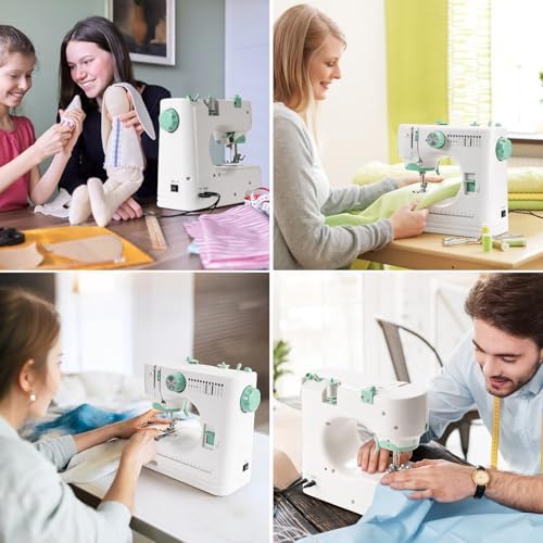 Sewing Machine for Beginners, Mini Sewing Machine with Sewing Kits, Electric Portable Sewing Machine with Full Featured, Built-in 12 Stitches, Twin Needle - Image 4