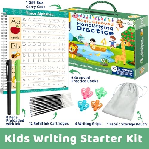 Magic Grooved Writing Practice Book for Kids Ages 3-8, Preschool Workbook - Image 4