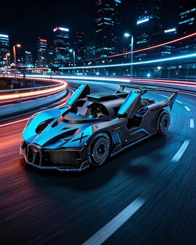 Piececool 3D Puzzle Blue Supercar Model Building Kits for Adults DIY Assembly Brain Teaser Puzzle, Best Gifts & Desk Decor - Image 2