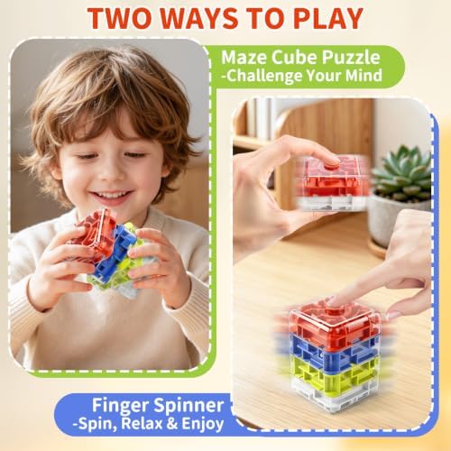 Infowush 2-in-1 Fidget Spinners Maze Cube - Fidget Toys for Kids & Adults - Image 3