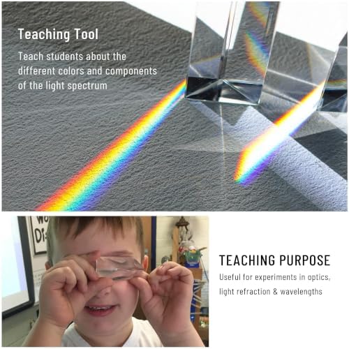 QFkris 12PCS 50mm/2inch Optical Glass Triangular Prism - Image 2
