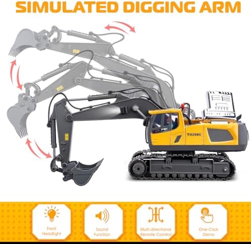 Remote Control Excavator Toys, 11 Channel 1:20 RC Construction Truck - Image 3