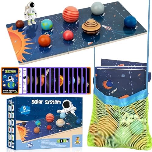 COOLDUCK 30 Pcs Wooden Solar System Model Board Toy Kit for Kids by COOLDUCK