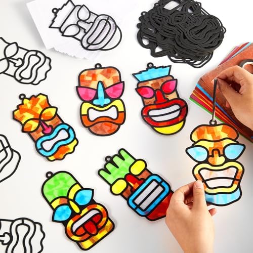 Qyeahkj 36Set Tiki Theme Suncatchers Crafts Kit for Kids - Image 4