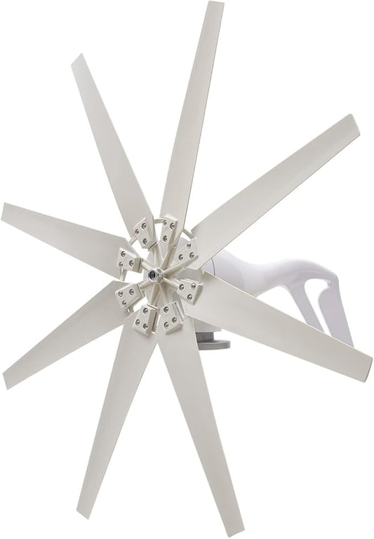 Bepritm Vertical Axis Wind Turbine, Wind Generator Kit with Controller & IP67 Protection, Ultra-Quiet Design for Home, RV, Business, Industrial Energy Supply (600W 12V White 8 Blades)