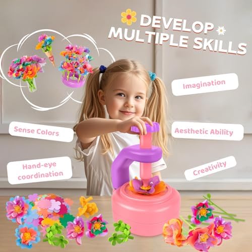 Cretargio Fabric Bouquet Toys Include Extra Accessories Set, Arts and Crafts for Kids Ages 3-12, DIY Flower Craft Kits for Toddler, Birthday Gifts for 3 4 5 6 7 8 9 10+ Year Old Girls - Image 3