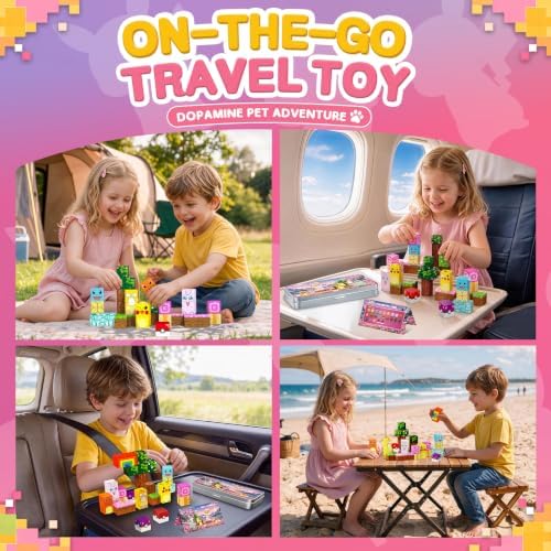 Pocket Cubes Magnetic Blocks & Magnetic Tiles, 35 PCS Voxel Dopamine Pet Building Cubes Set, STEM Construction Toys for Kids Ages 4-8, Mini Travel Toys for Toddlers 3-5, Montessori Sensory Gifts - Image 4