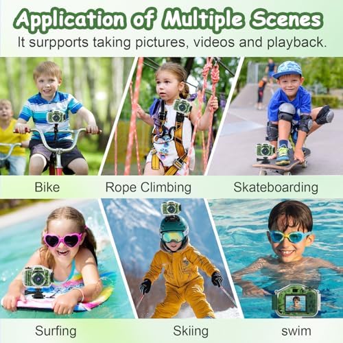 DEKER Kids Waterproof Camera, Underwater HD Digital Camcorder, Green - Image 4