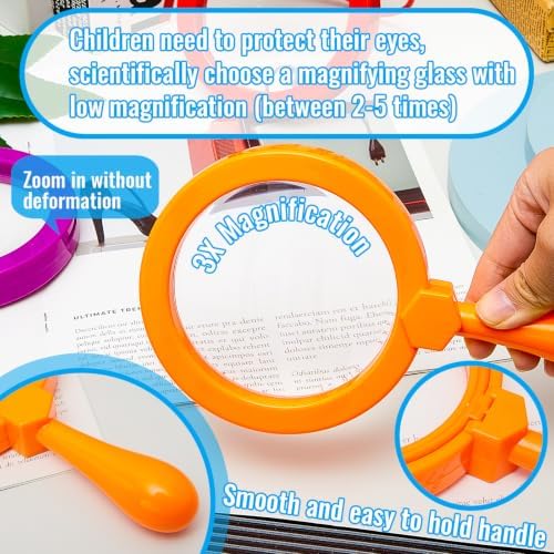 Lewtemi 18 Pack Kids Magnifying Glass with Stand, Multicolor - Image 3