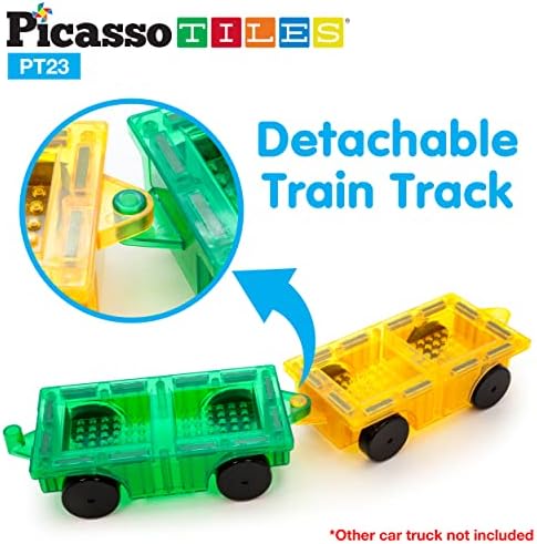 PicassoTiles Magnetic Car Play Set with Action Figures for Kids 3+ - STEM Building Block Vehicle Toy - Image 4