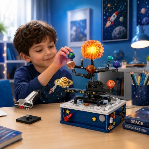 Hand-Cranked Solar System Building Set with Light - Image 7