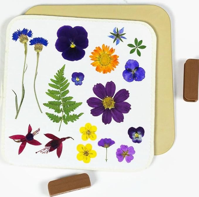 Microfleur Max Microwave Flower Pressing Kit - Complete DIY Floral Pressing Set with Tweezers, Soft Cover Book, & 9"" (23cm) Pressing Flower Frame for Scrapbooking & Art Crafts