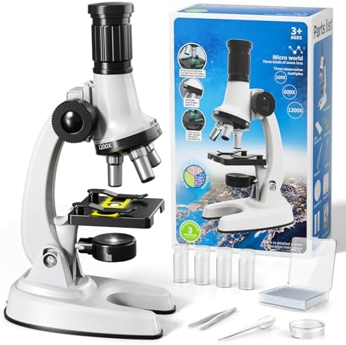 Microscope for Kids, 67 Pcs Kids Microscope Science Kit with 100X-1200X Microscope, Slides and Tools, Science Experiments Kit STEM Project Toy Gift for for Kids Boys Girls Beginner 3-5 5-7 8-12 by Unknown