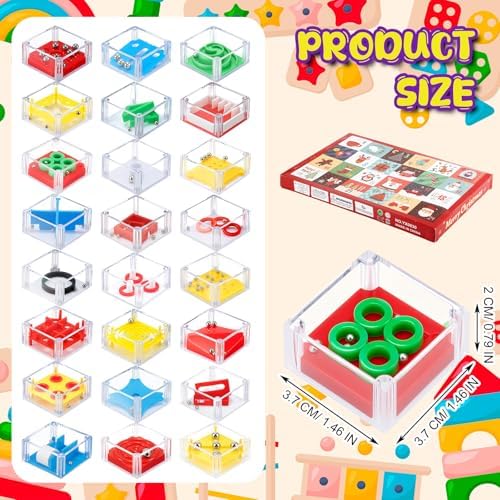 Sumind 24 Pcs 3D Maze Puzzle Cube Brain Teaser Ball Party Set,Festival - Image 2