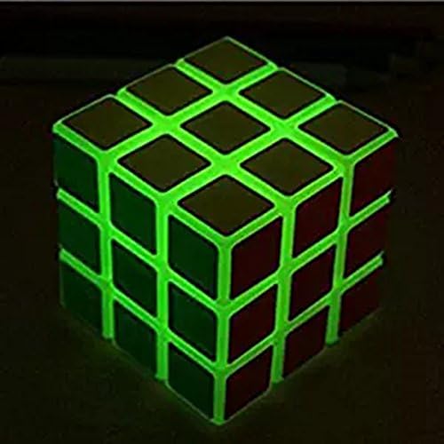 3x3 Fluorescent Speed Cube Glow in Dark Magic Speed Cube 3-D Brain Teasers IQ Puzzles for Kids and Adults (Green Fluorescent) - Image 3