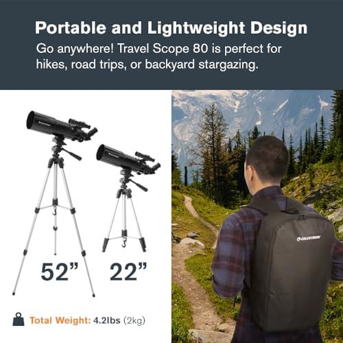 Celestron Travel Scope 80mm Telescope Kit with Backpack, Smartphone Adapter - Image 5