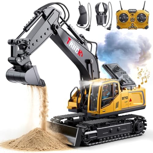 Remote Control Excavator for Adults&Kids,1:16,RC 19 Channel 3-in-1 by BLUEYAK