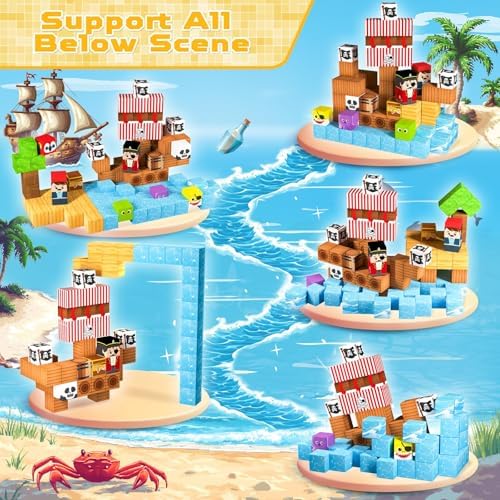 ToyUnited Magnetic Blocks - 100PCS Build Pirate-Ship World Set - Image 3